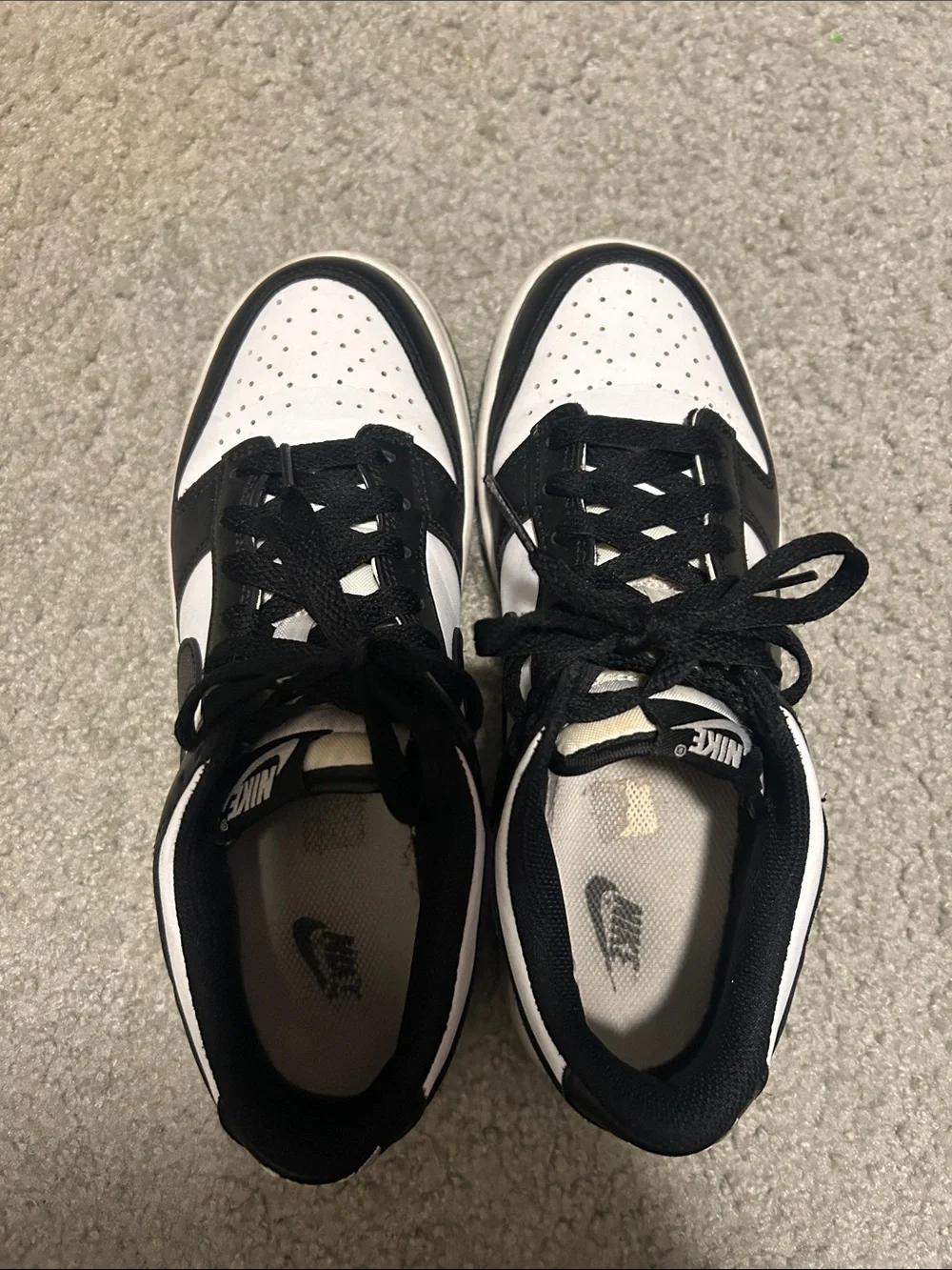 Nike Black and White Low-Top Kids Sneakers